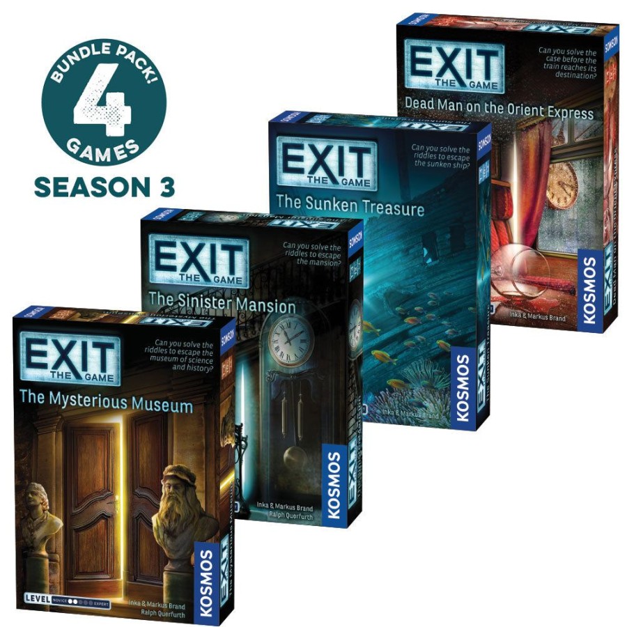 Gift Sets & Bundles Thames & Kosmos | Exit: The Game, Season 3. Four-Pack: Dead Man On The Orient Express, The Sinister Mansion, The Sunken Treasure, And The Mysterious Museum