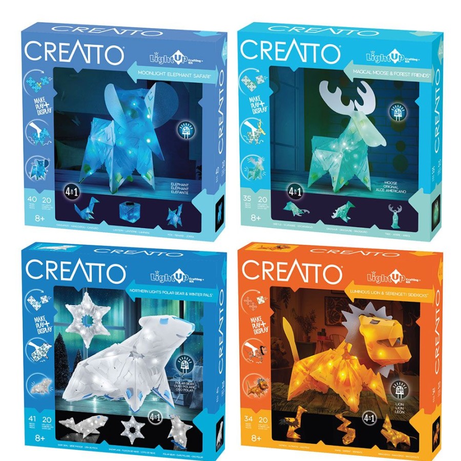 View More Thames & Kosmos | Creatto: 4-Pack Bundle: Magical Moose, Moonlight Elephant, Northern Lights Polar Bear & Luminous Lion