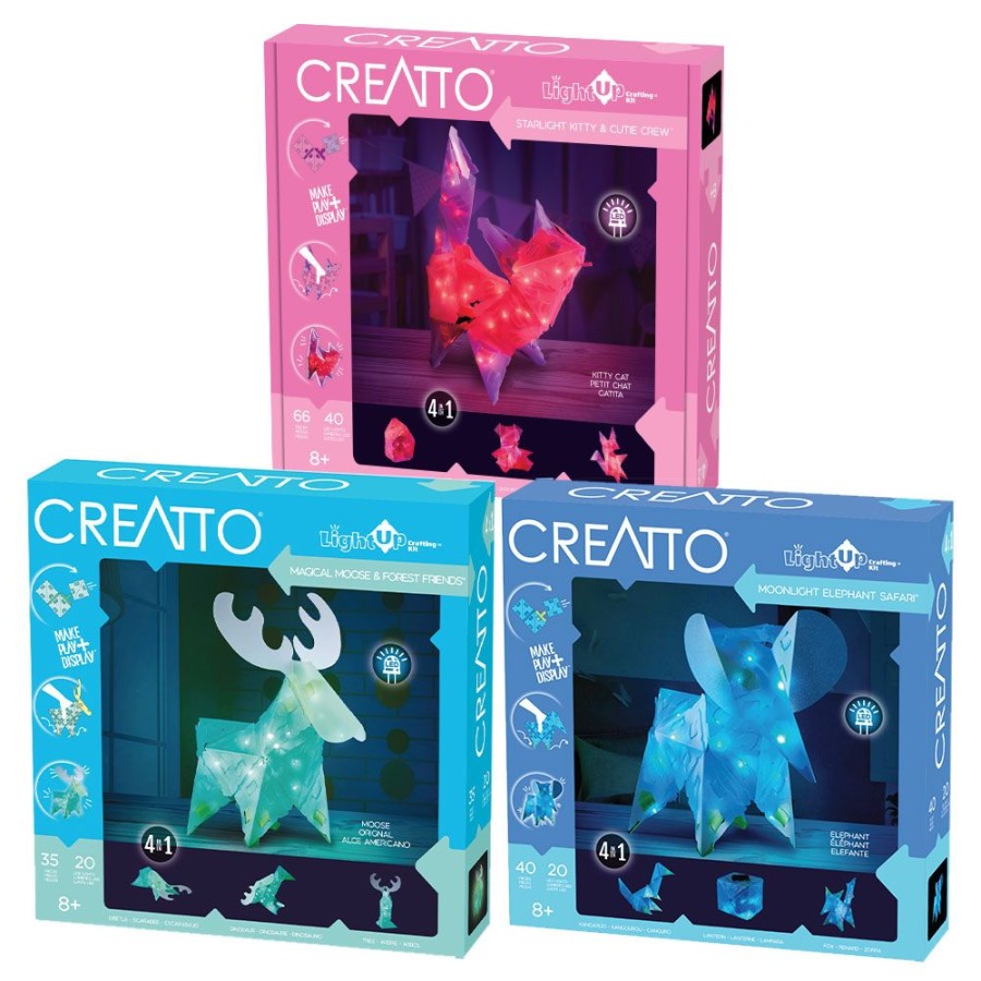 View More Thames & Kosmos | Creatto: 3-Pack Bundle: Moonlight Elephant, Magical Moose & Starlight Kitty