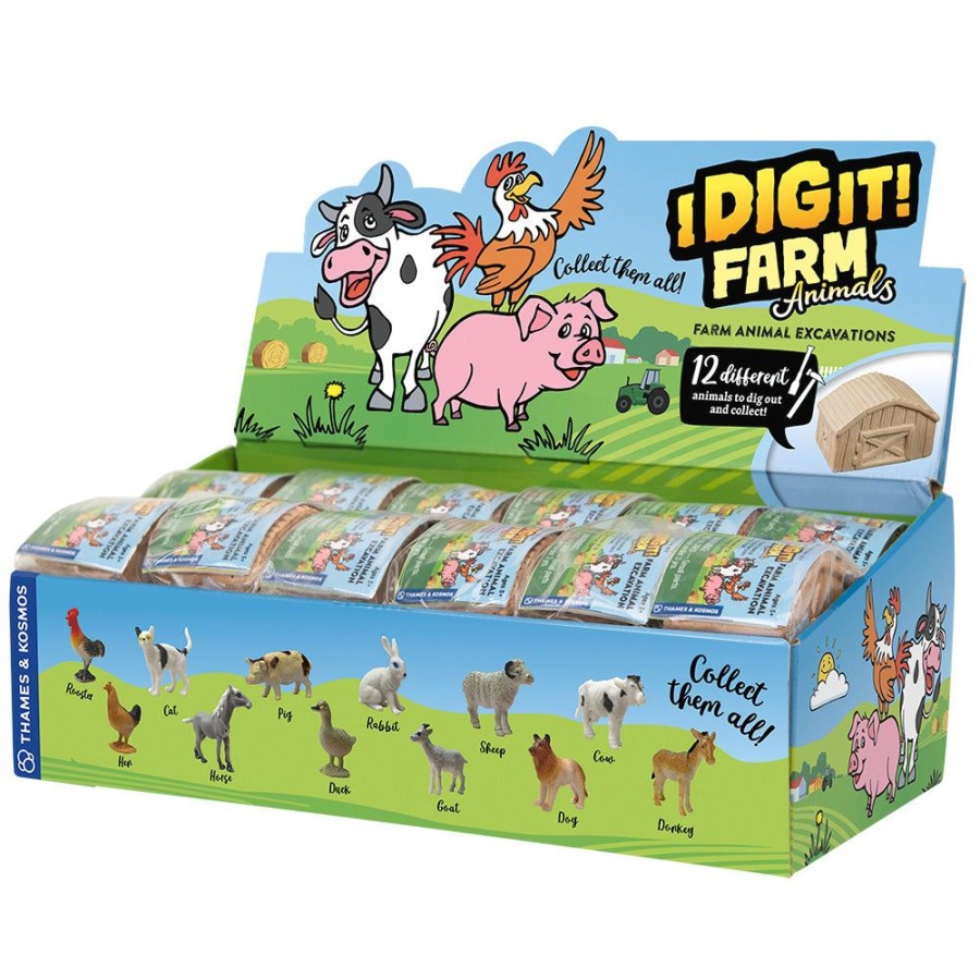 Science Toys & Kits Thames & Kosmos | I Dig It! Farm Animals (Display Of 24)