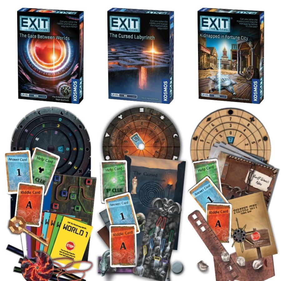 Gift Sets & Bundles Thames & Kosmos | Exit: The Game, Season 5A Three-Pack: The Gate Between Worlds, The Cursed Labyrinth & Kidnapped In Fortune City