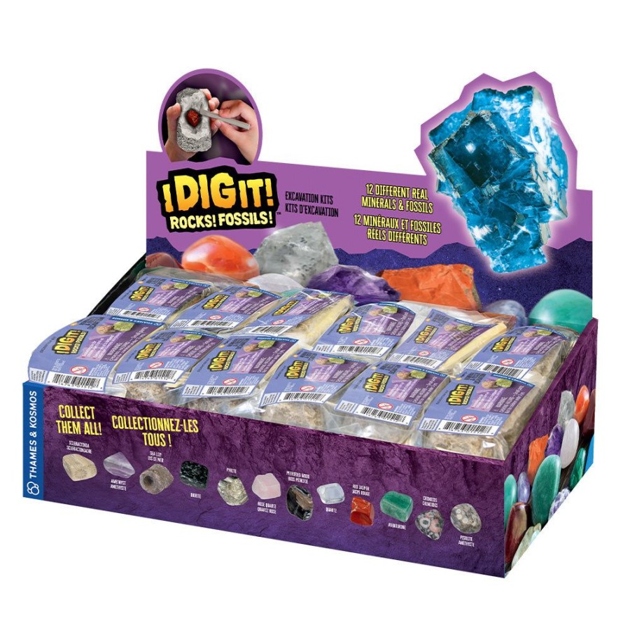 Science Toys & Kits Thames & Kosmos | I Dig It! Rocks & Fossils - 24 Mini Excavation Gift Set - 2L