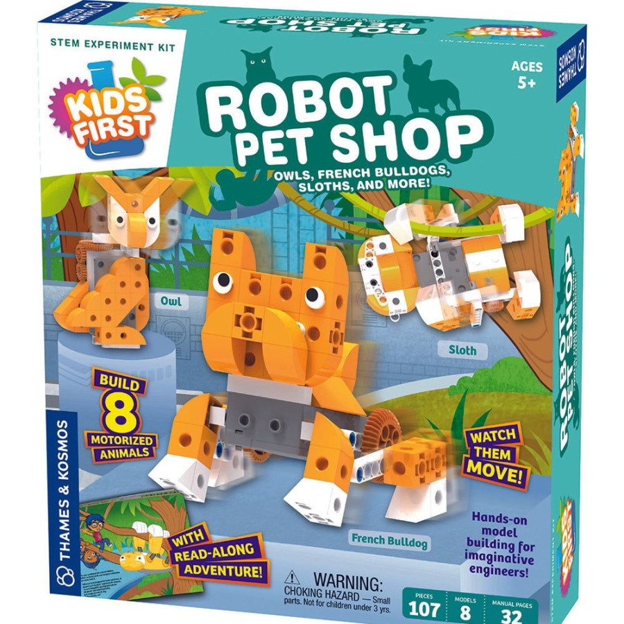 Science Toys & Kits Thames & Kosmos | Kids First Robot Pet Shop: Owls, French Bulldogs, Sloths, And More!