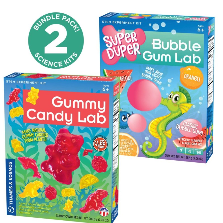 Gift Sets & Bundles Thames & Kosmos | Candy Science Experiment Kits. Two-Pack: Gummy Candy Lab & Super Duper Bubble Gum Lab