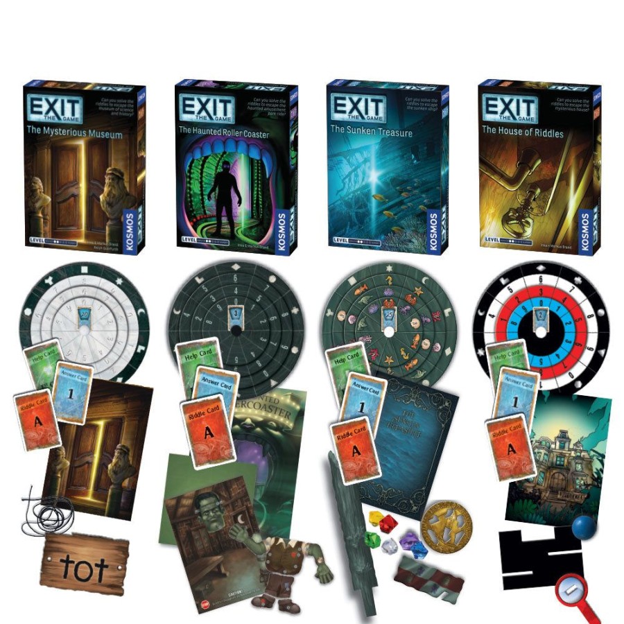 Gift Sets & Bundles Thames & Kosmos | Exit: The Game, Beginner Bundle. Four-Pack: The Haunted Roller Coaster, The Sunken Treasure, The Mysterious Museum, And The House Of Riddles