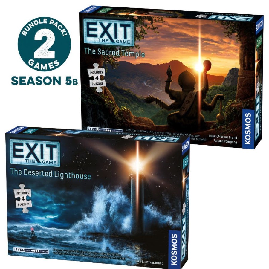 Gift Sets & Bundles Thames & Kosmos | Exit: The Game Season 5B With Jigsaw Puzzles 2-Pack | Exit: The Sacred Temple & Exit: The Deserted Lighthouse