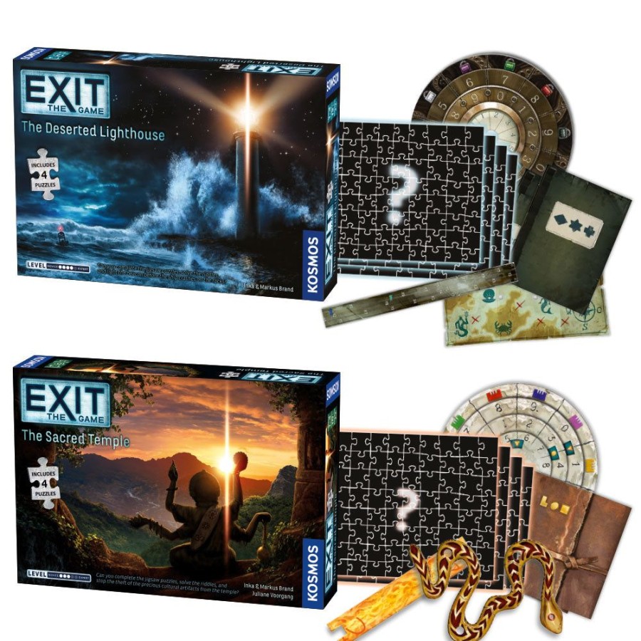 Gift Sets & Bundles Thames & Kosmos | Exit: The Game Season 5B With Jigsaw Puzzles 2-Pack | Exit: The Sacred Temple & Exit: The Deserted Lighthouse