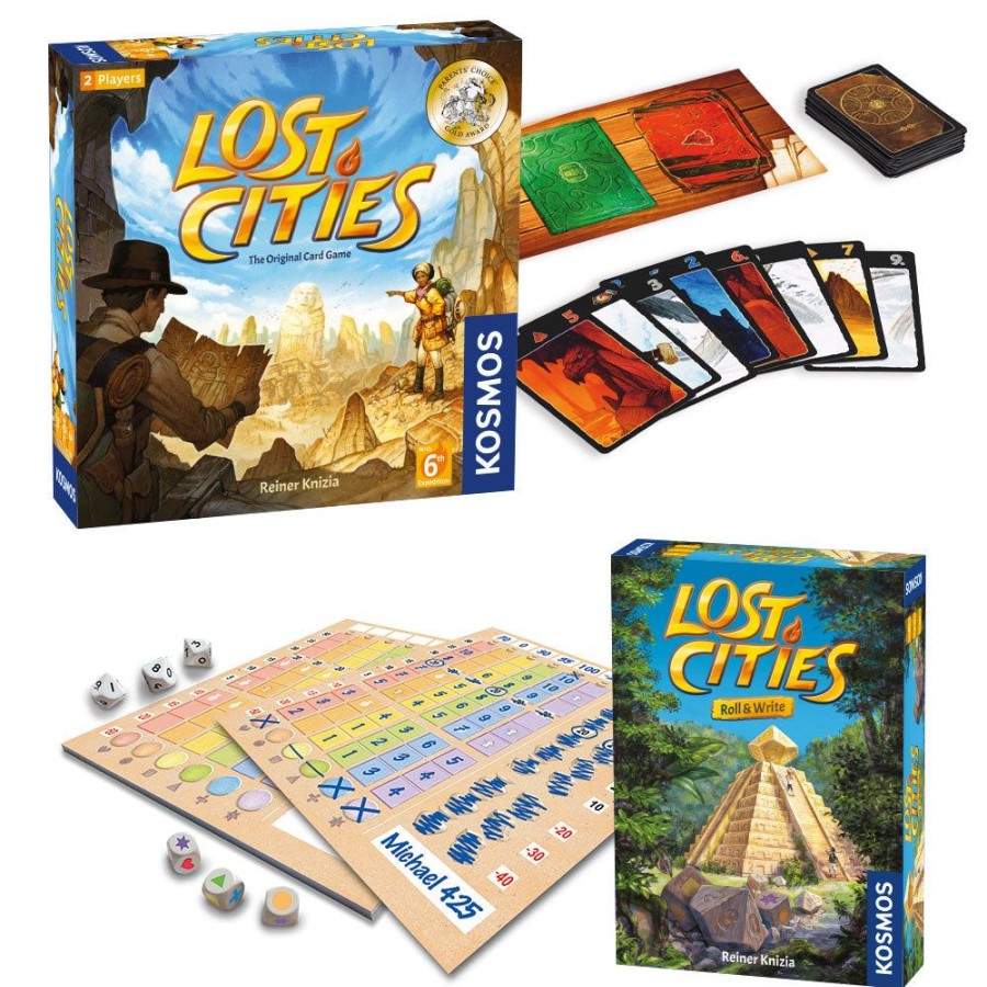 Board Games Thames & Kosmos | Lost Cities 2-Pack | Lost Cities - Card Game - With 6Th Expedition | Lost Cities: Roll & Write