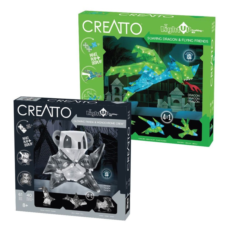 View More Thames & Kosmos | Creatto 2-Pack Bundle: Soaring Dragon & Flying Friends And Glowing Panda & Monochrome Crew