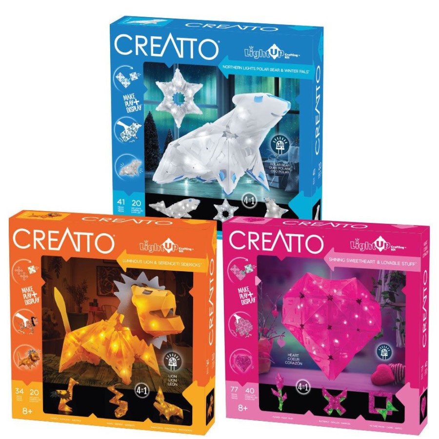 View More Thames & Kosmos | Creatto 3-Pack Bundle: Northern Lights Polar Bear & Winter Pals, Luminous Lion & Serengeti Sidekicks, And Shining Sweetheart & Lovable Stuff