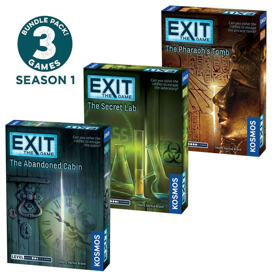 Board Games Thames & Kosmos | Exit: The Game, Season 1. Three-Pack: The Abandoned Cabin, The Pharaoh'S Tomb, The Secret Lab