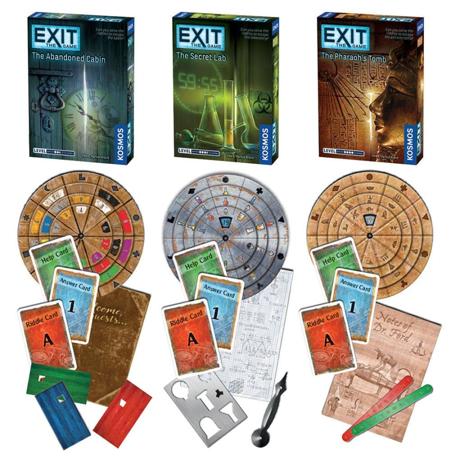 Board Games Thames & Kosmos | Exit: The Game, Season 1. Three-Pack: The Abandoned Cabin, The Pharaoh'S Tomb, The Secret Lab